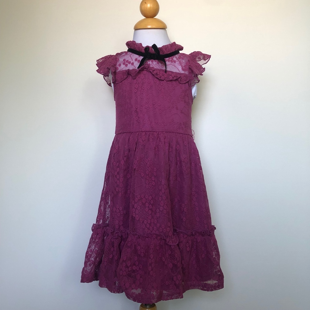 Nannette Kids Purple lace dress